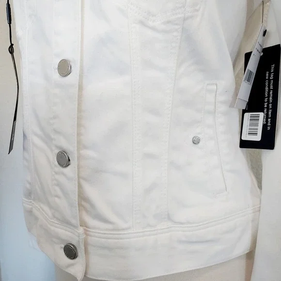 Women's White Denim Jacket - Picture 8 of 14